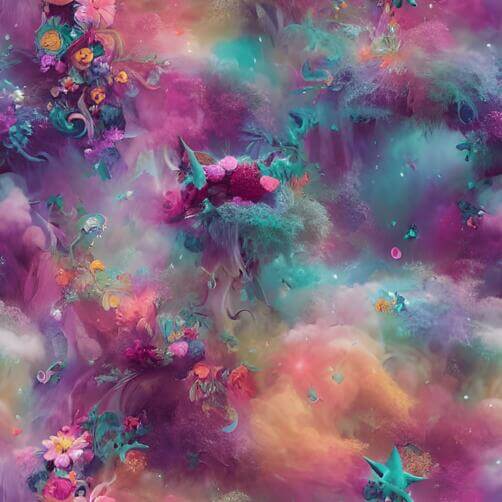 Abstract Pattern with Flowers, Butterflies, and Stars Abstract Pattern with Flowers, Butterflies, and Stars thumbnail