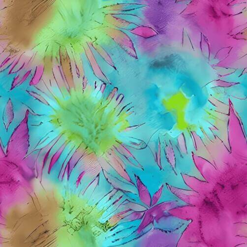 Colorful Floral Pattern with Blue, Pink, and Yellow Flowers Colorful Floral Pattern with Blue, Pink, and Yellow Flowers thumbnail