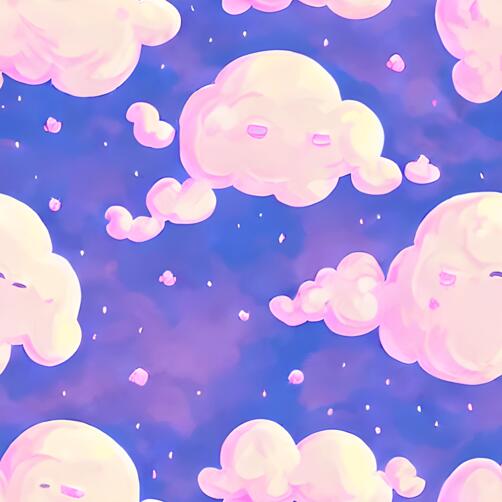Seamless pattern of pink and blue clouds with smiley faces Seamless pattern of pink and blue clouds with smiley faces thumbnail