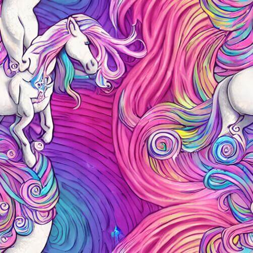 Seamless Unicorn Pattern with Colorful Manes and Tails Seamless Unicorn Pattern with Colorful Manes and Tails thumbnail