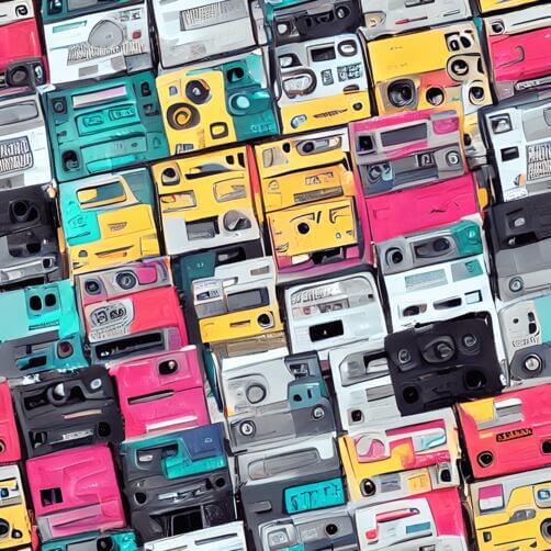 Abstract Pattern of Colorful Cassette Tapes Abstract Pattern of Colorful Cassette Tapes thumbnail