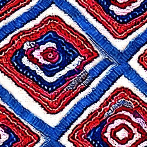 Quilt with Red, Blue, and White Squares Quilt with Red, Blue, and White Squares thumbnail