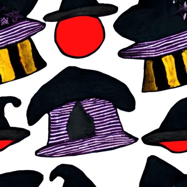 Download Abstract Seamless Pattern of Witch Hats on White Patterns ...