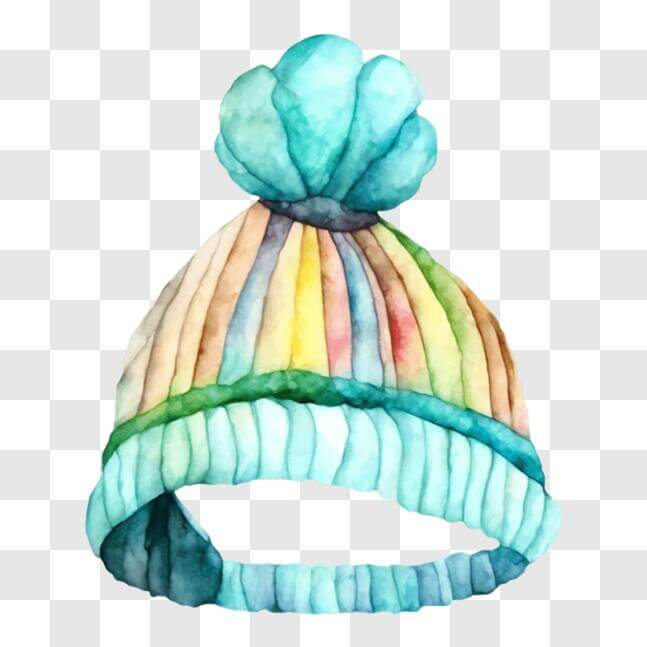 Download Colorful Watercolor Beanie Hat Painting PNG Online - Creative ...