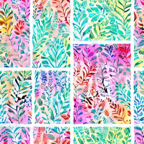 Colorful Floral Pattern in Squares Colorful Floral Pattern in Squares thumbnail