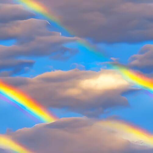 Colorful sky with rainbows and clouds Colorful sky with rainbows and clouds thumbnail