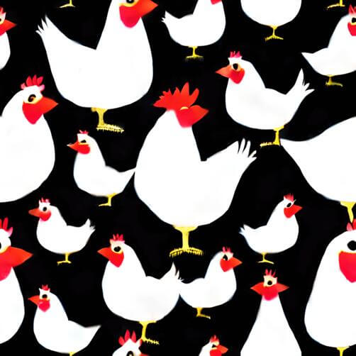 Seamless Pattern of White Chickens with Red Heads and Tails Seamless Pattern of White Chickens with Red Heads and Tails thumbnail