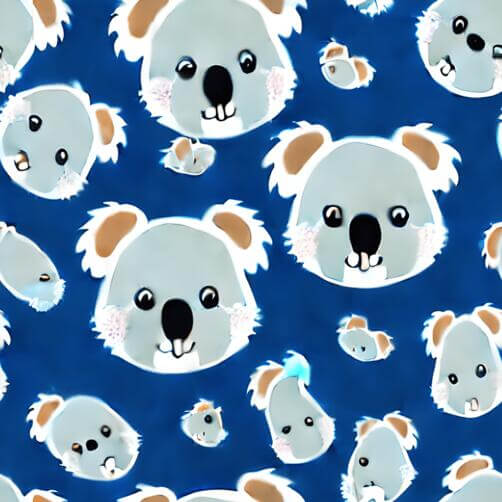 Seamless Pattern of Koala Bears on Blue Background Seamless Pattern of Koala Bears on Blue Background thumbnail