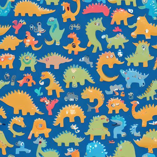 Colorful Dinosaur Pattern for Children's Rooms Colorful Dinosaur Pattern for Children's Rooms thumbnail