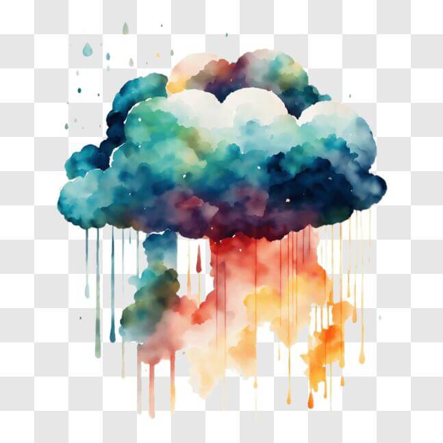 Download Colorful Rain Cloud Painting PNGs Online - Creative Fabrica