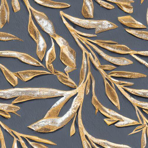 Abstract Gold Leaf Pattern on Gray Background Abstract Gold Leaf Pattern on Gray Background thumbnail