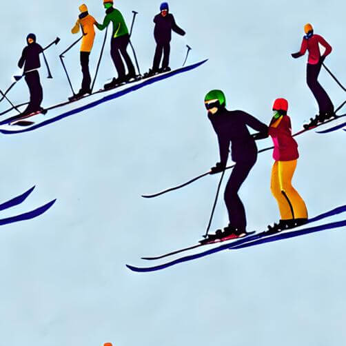 Group of Skiers Skiing Down the Slopes Group of Skiers Skiing Down the Slopes thumbnail