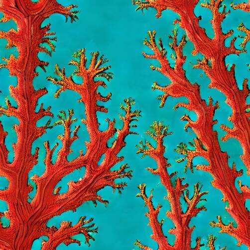 Red Coral with Branches in Blue Background Red Coral with Branches in Blue Background thumbnail