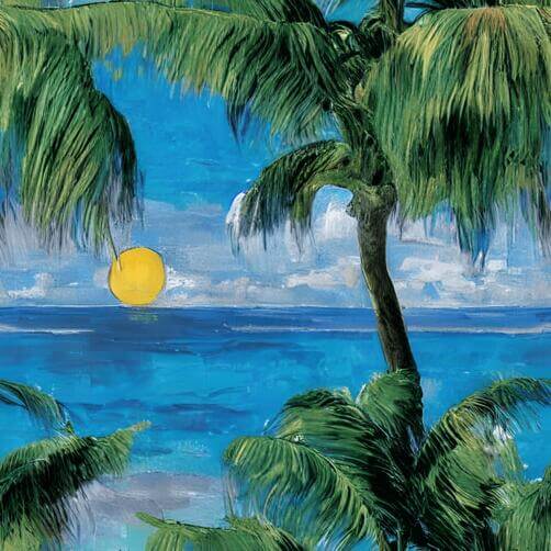 Tropical Beach Painting with Palm Trees and Ocean Tropical Beach Painting with Palm Trees and Ocean thumbnail