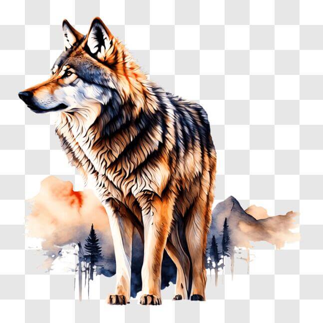 Download Majestic Wolf in the Forest PNGs Online - Creative Fabrica