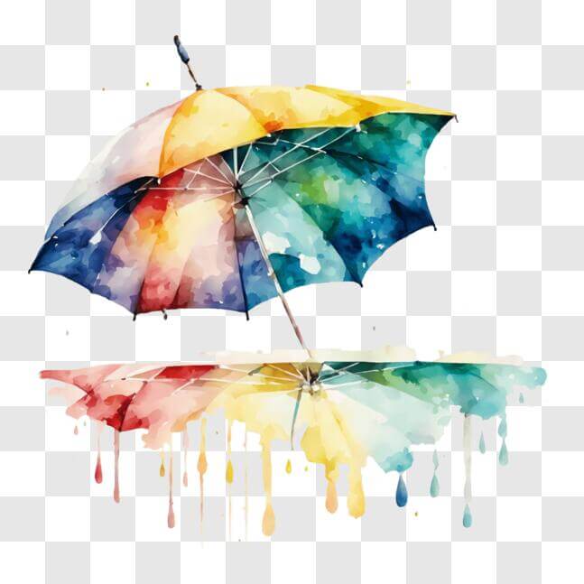 Download Colorful Umbrella with Paint Drips - Nature Photography PNG ...
