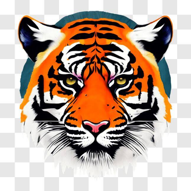 Download Vibrant Tiger Head Image PNG Online - Creative Fabrica