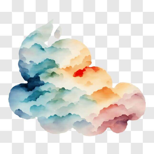Download Colorful Elephant Sitting on Cloud - Abstract Art PNG Online ...