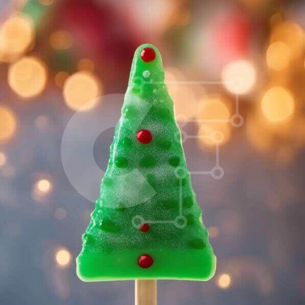 Festive Christmas Tree Lollipop Decoration stock photo | Creative Fabrica