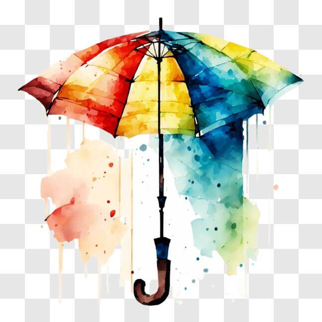 Download Beautiful Watercolor Umbrella PNG Online - Creative Fabrica