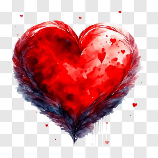 Descarga Corazón Rojo con Plumas - Símbolo de Amor y Afecto PNGs En ...