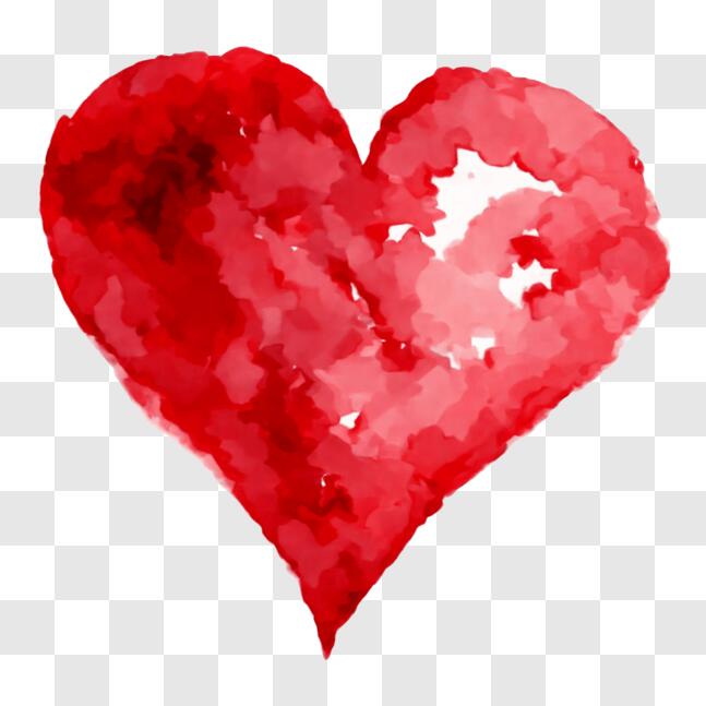 Download Watercolor Painted Red Heart on Black Background PNGs Online ...