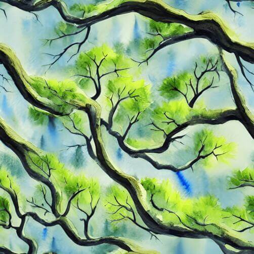 Abstract Watercolor Painting of Green Trees Abstract Watercolor Painting of Green Trees thumbnail