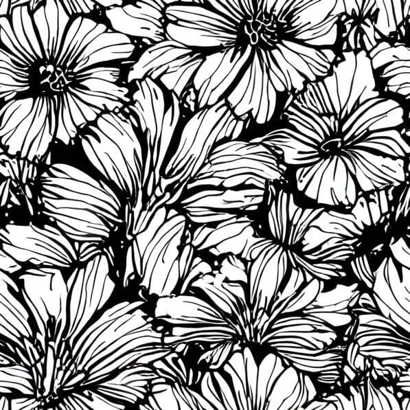Download Seamless Black and White Flower Doodle Pattern Patterns Online ...