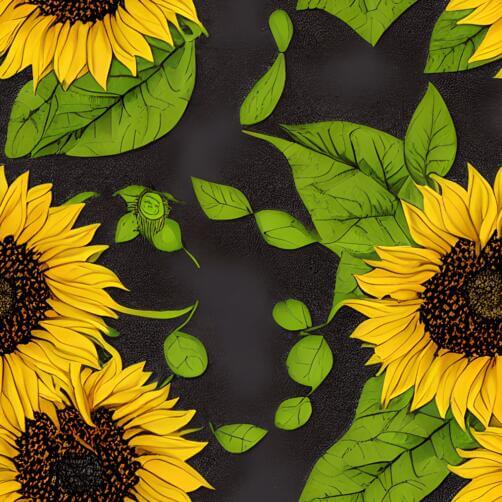 Seamless Pattern of Yellow Sunflowers with Green Leaves Seamless Pattern of Yellow Sunflowers with Green Leaves thumbnail