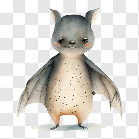 Scarica Adorabile pipistrello grigio con ali spiegate PNG Online - Creative  Fabrica