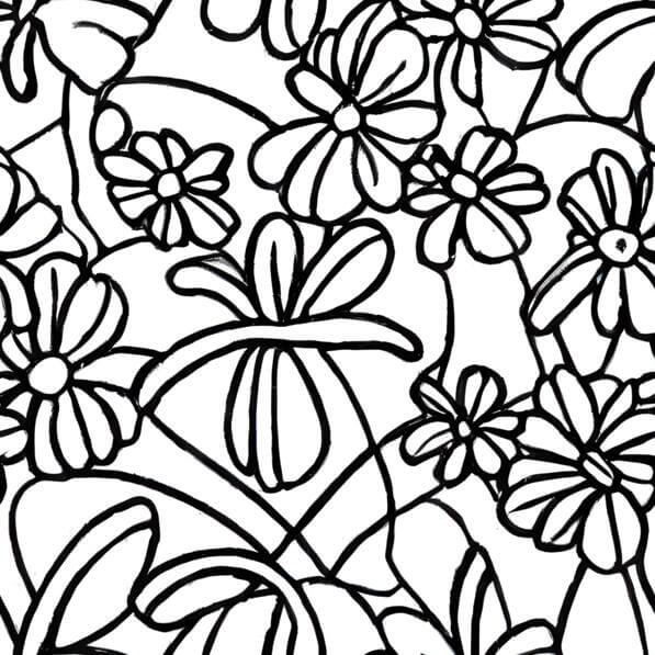 Download Black and White Flower Doodle Coloring Page Patterns Online ...