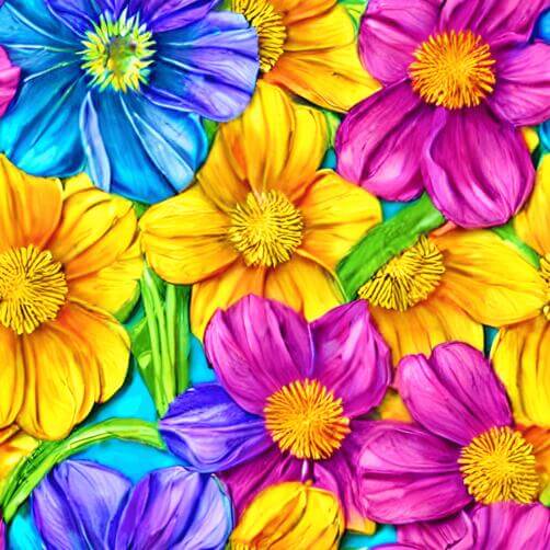 Abstract Flower Pattern on Blue Background Abstract Flower Pattern on Blue Background thumbnail