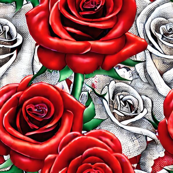 Red Roses Photoshop Pattern Download Seamless Pattern of Red and White Roses Patterns Online ...