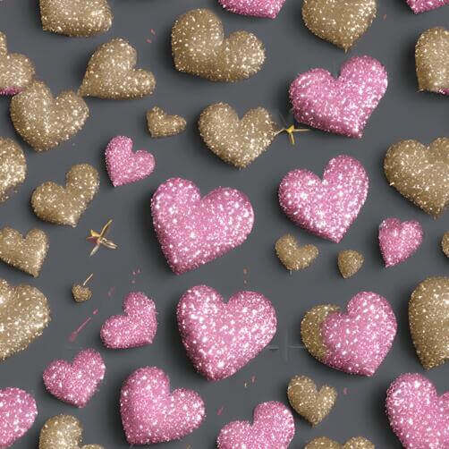 Download Gold Background with Pink Hearts and Pearls Patterns Online ...