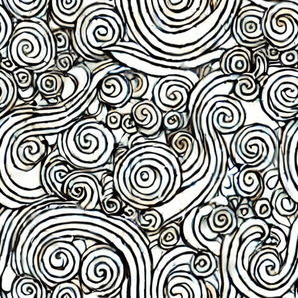 Download Black and White Seamless Pattern with Swirls and Geometric ...