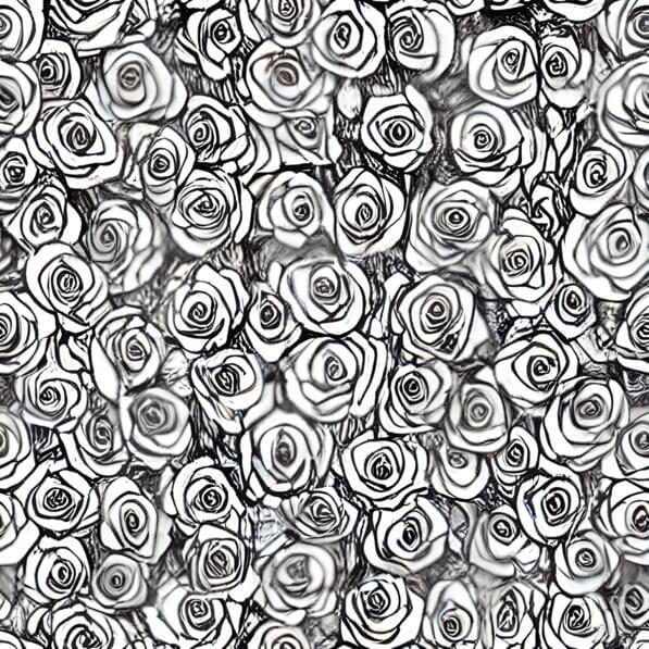 Download Black and White Doodle Roses Pattern Patterns Online ...