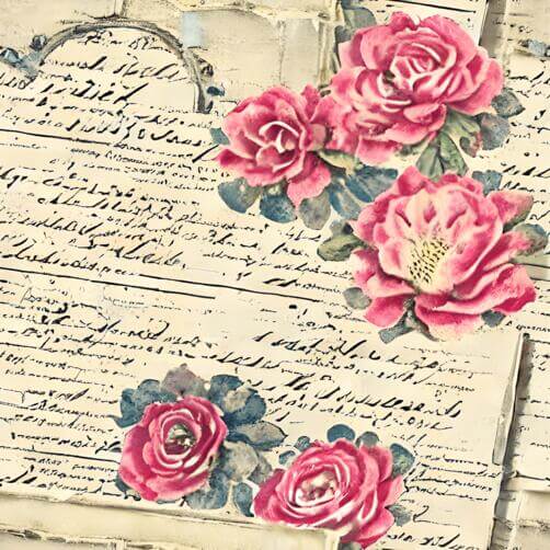 Vintage Paper with Pink Roses Vintage Paper with Pink Roses thumbnail