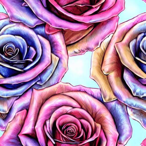 Seamless Pattern of Pink, Purple, and Blue Roses Seamless Pattern of Pink, Purple, and Blue Roses thumbnail