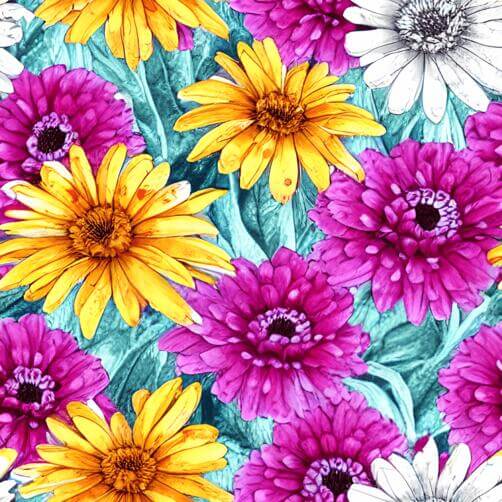 Colorful Flower Pattern on Blue Background Colorful Flower Pattern on Blue Background thumbnail
