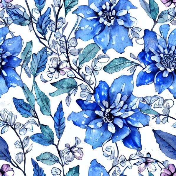 Download Seamless Blue Flower Pattern Patterns Online - Creative Fabrica
