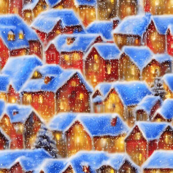 Download Colorful Houses with Falling Snow Seamless Pattern Patterns ...