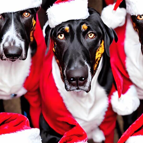Download Group of Dogs Wearing Santa Hats Patterns Online - Creative ...