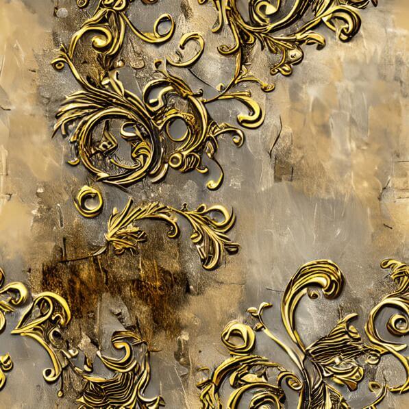 Download Ornate Gold Background with Swirls and Floral Designs Patterns ...