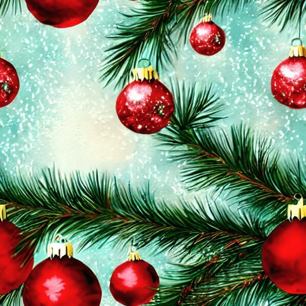 Download Festive Christmas Tree Branch with Red Ornaments and ...