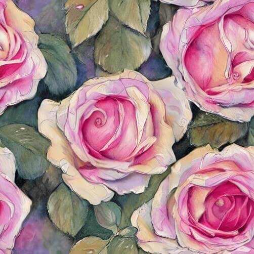 Pink Roses Painting on Purple Background Pink Roses Painting on Purple Background thumbnail