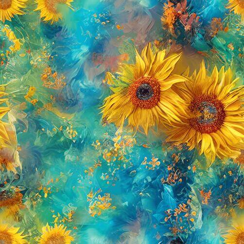 Colorful Abstract Painting of Sunflowers and Flowers Colorful Abstract Painting of Sunflowers and Flowers thumbnail