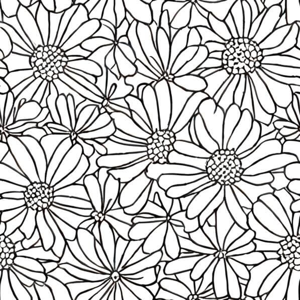 Download Black and White Daisy Flower Pattern Coloring Pages for Adults ...