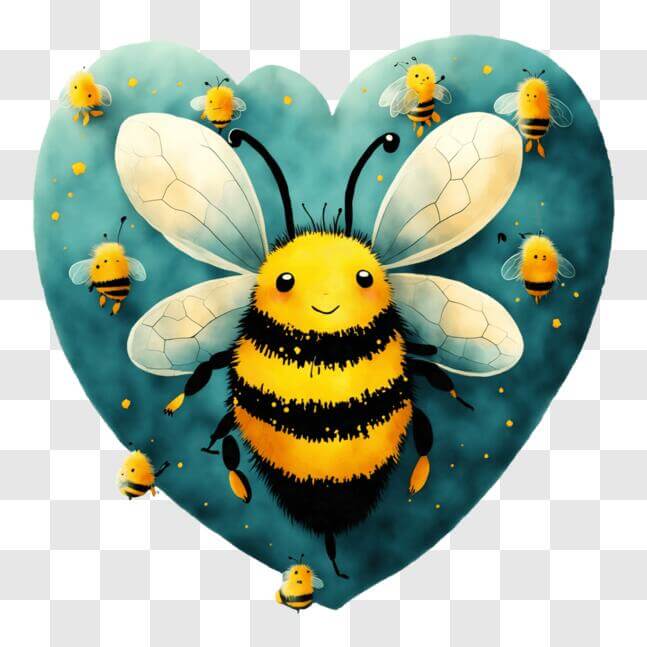 Download Heart-shaped Frame with Bees and Insects PNGs Online ...