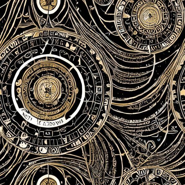 Download Abstract Black and Gold Pattern with Circles and Stars ...