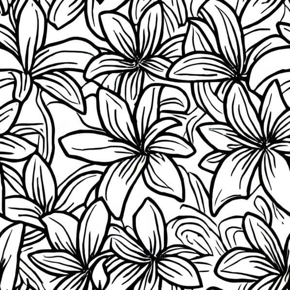 Download Seamless Black and White Lily Flower Pattern Patterns Online ...
